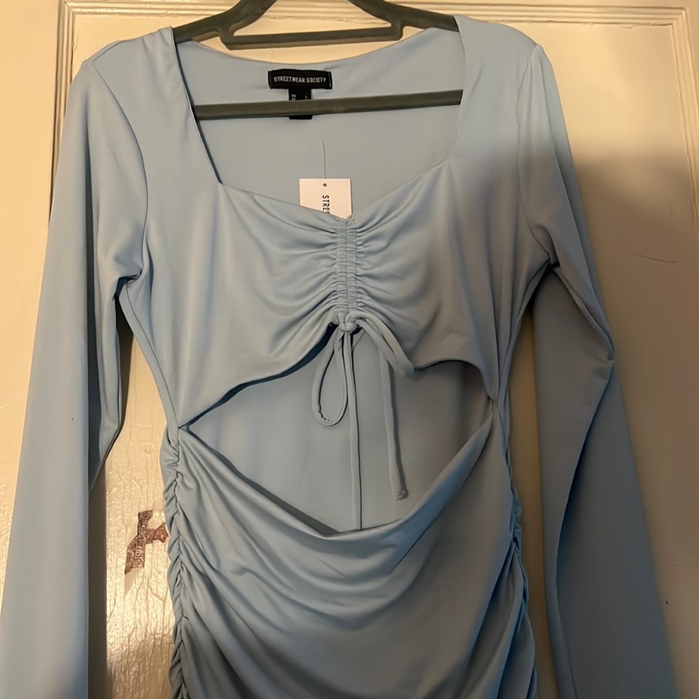 Brand new light blue long sleeve dress